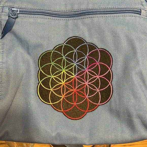 Vera Bradley Campus Backpack Summer Rain Blue CUSTOMIZED Like New COLDPLAY - Picture 11 of 12